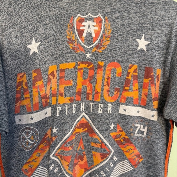 American Fighter training, division, Gray Graphic T-Shirt Y2K camo double-sided - Picture 3 of 4